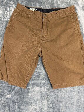 Volcom Mens Brown Chino Shorts With Back Welt Pockets Size 33